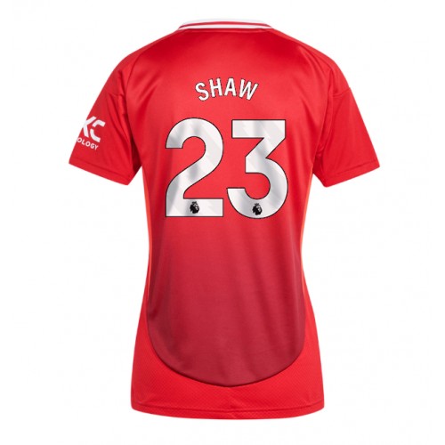 Fotbalové Dres Manchester United Luke Shaw #23 Dámské Domácí 2024-25 Krátký Rukáv